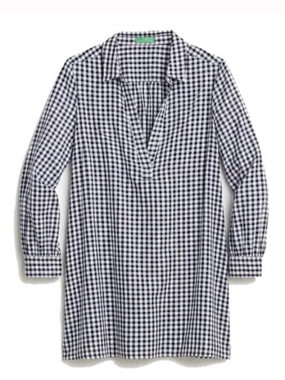 J. Crew Navy and White Gingham Swim Coverup